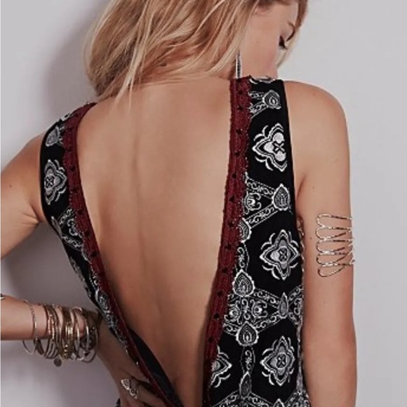 Free People Ovs Night Dress Black Embellished Boho Dress - Picture 3 of 8